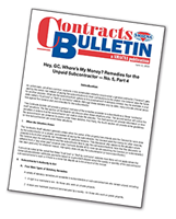 Contracts Bulletin: Remedies for the Unpaid Subcontractor