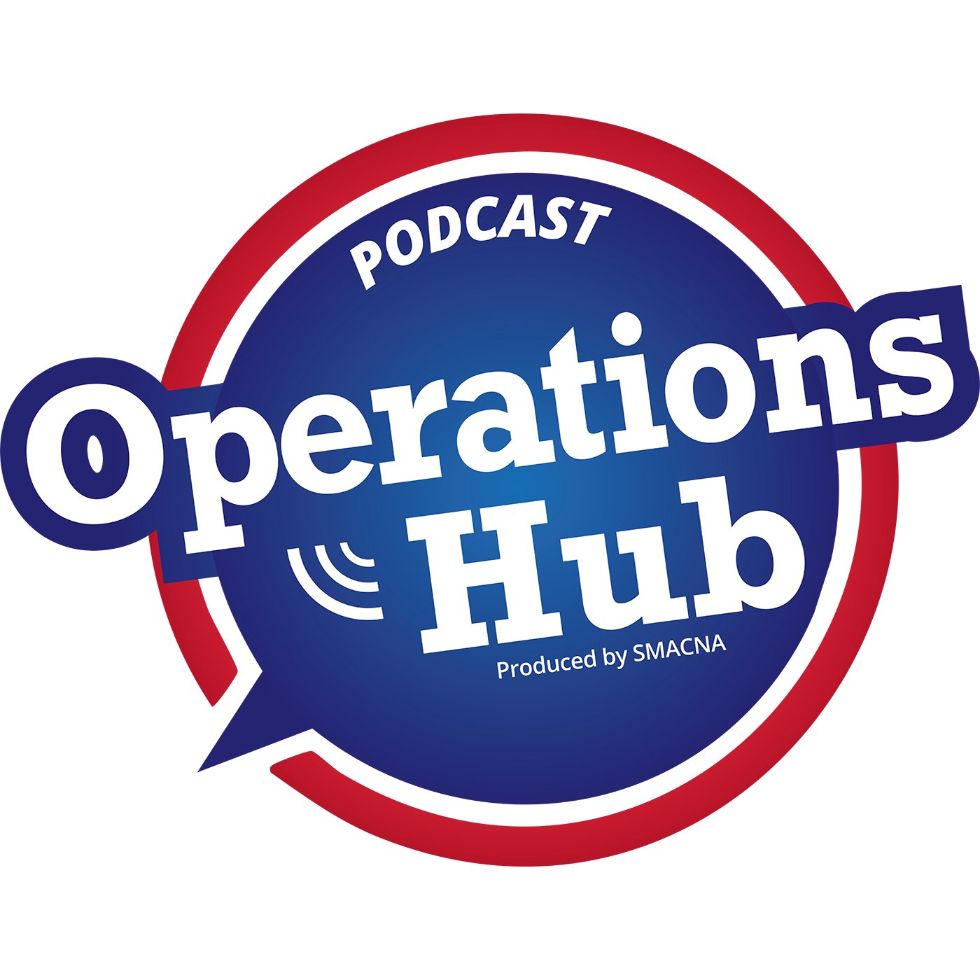 Circle with Blue and Red Logo Operations Hub